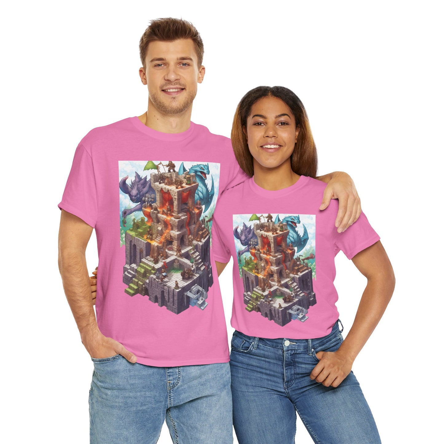Dungeons and Isometric Dragons Fantasy Adventure Unisex Heavy Cotton Tee, Video Game Shirt, Graphic Tee, Gamer Gift, Casual Wear, Unique T-Shirt, DND, RPG, TTRPG, Geek, Nerd