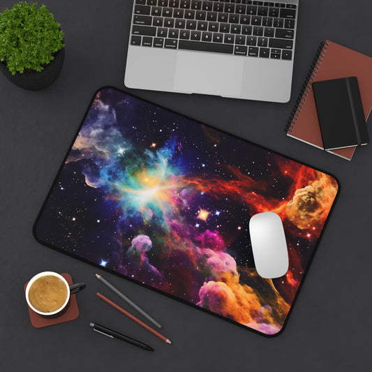 Cosmic Galaxy Desk Mat - Vibrant Space Themed Mouse Pad for Gamers and Astronomy Lovers, SciFi, Exploration, Final Frontier