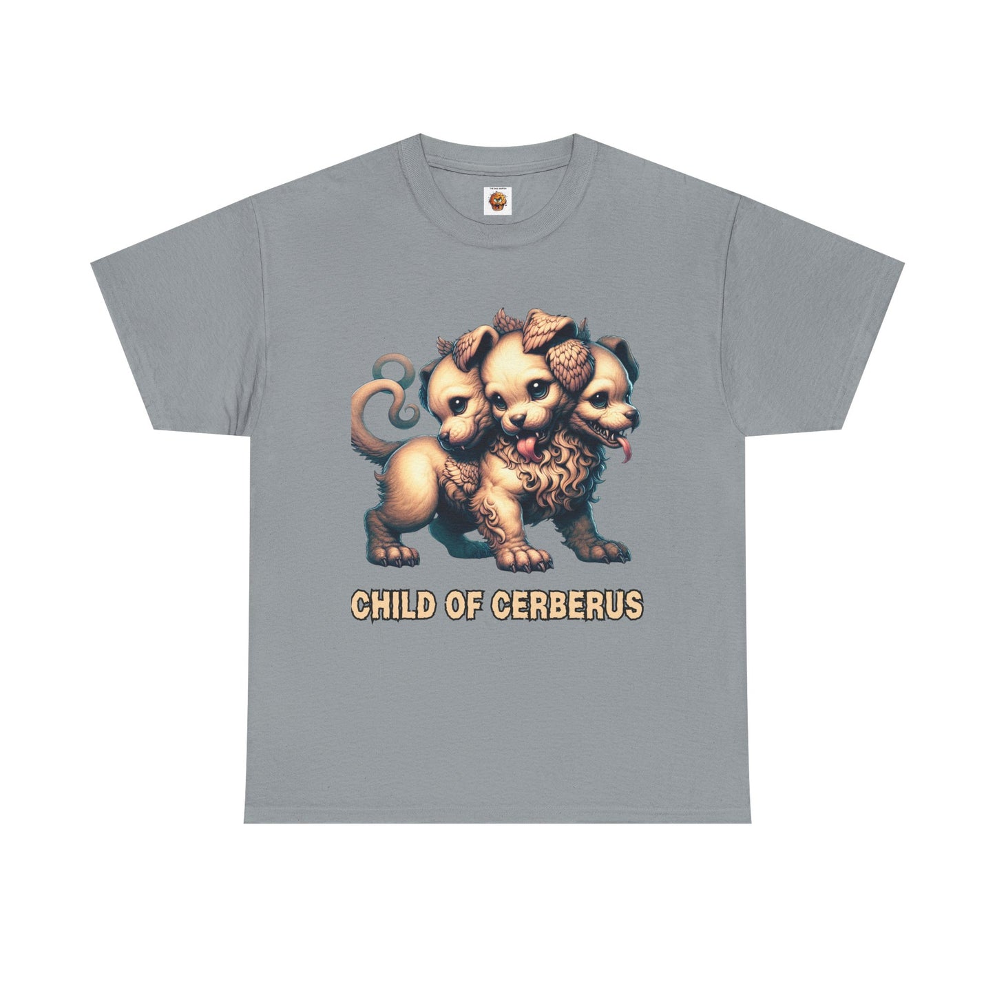 Child of Cerberus Three-Headed Puppy Unisex Tee | Kawaii Cute Animal Shirt, Gift for Dog Lovers, Pet Owner Apparel, Fun Graphic Tee, Unique T-Shirt, Hell Hound, Mythology