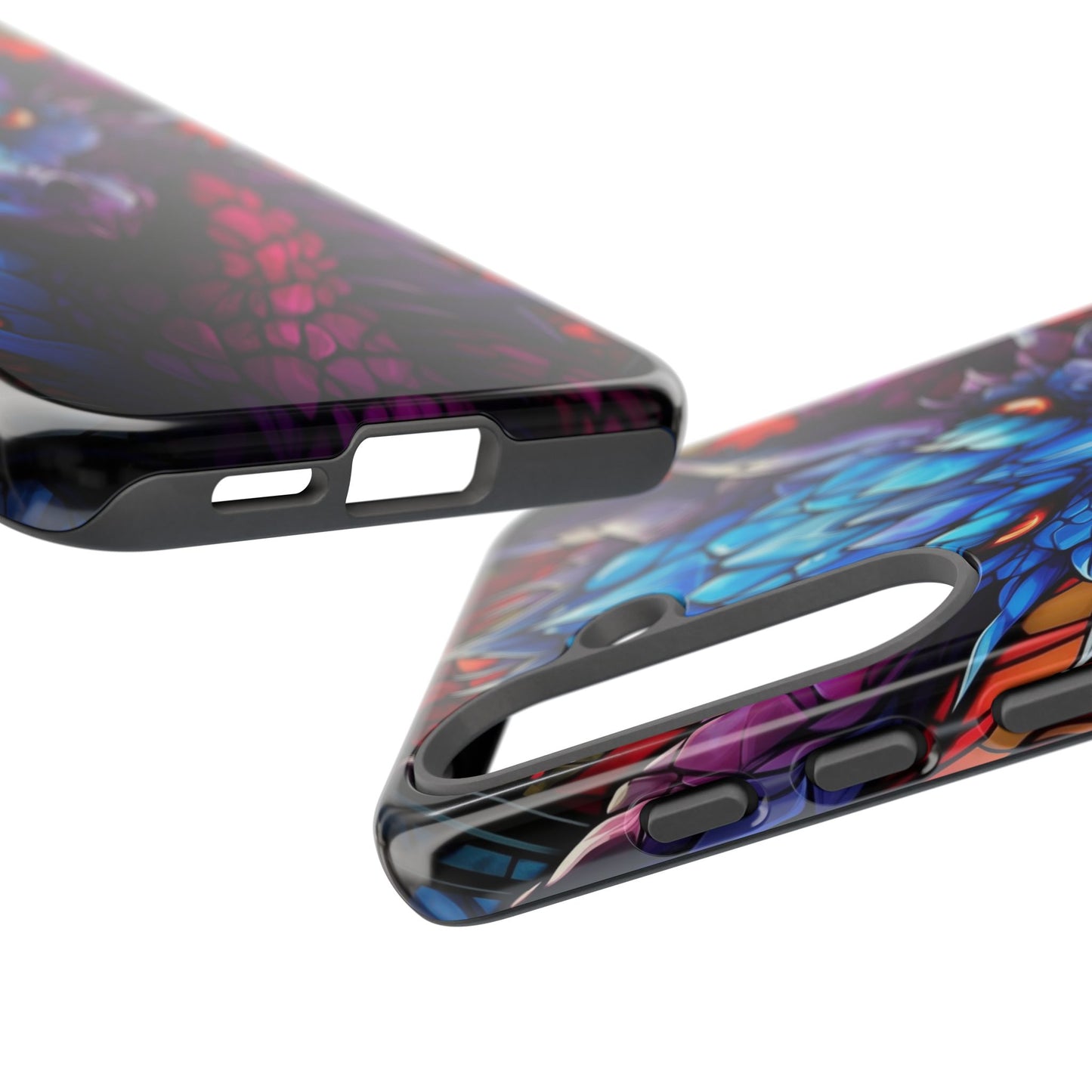 Colorful Blue Dragon Stained Glass Design Phone Case - Tough and Stylish Protection for Your Device, iPhone, Samsung, DND, Fantasy