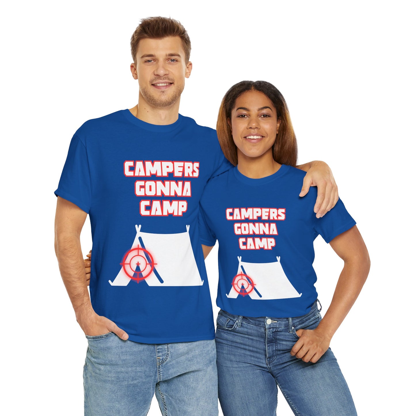 Campers Gonna Camp Unisex Heavy Cotton Tee Shirt T-Shirt - Perfect Gift for Gamers, Gaming, Video Game Lovers, Geek, Nerd