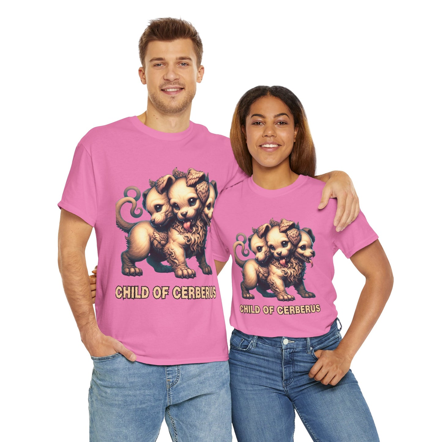 Child of Cerberus Three-Headed Puppy Unisex Tee | Kawaii Cute Animal Shirt, Gift for Dog Lovers, Pet Owner Apparel, Fun Graphic Tee, Unique T-Shirt, Hell Hound, Mythology