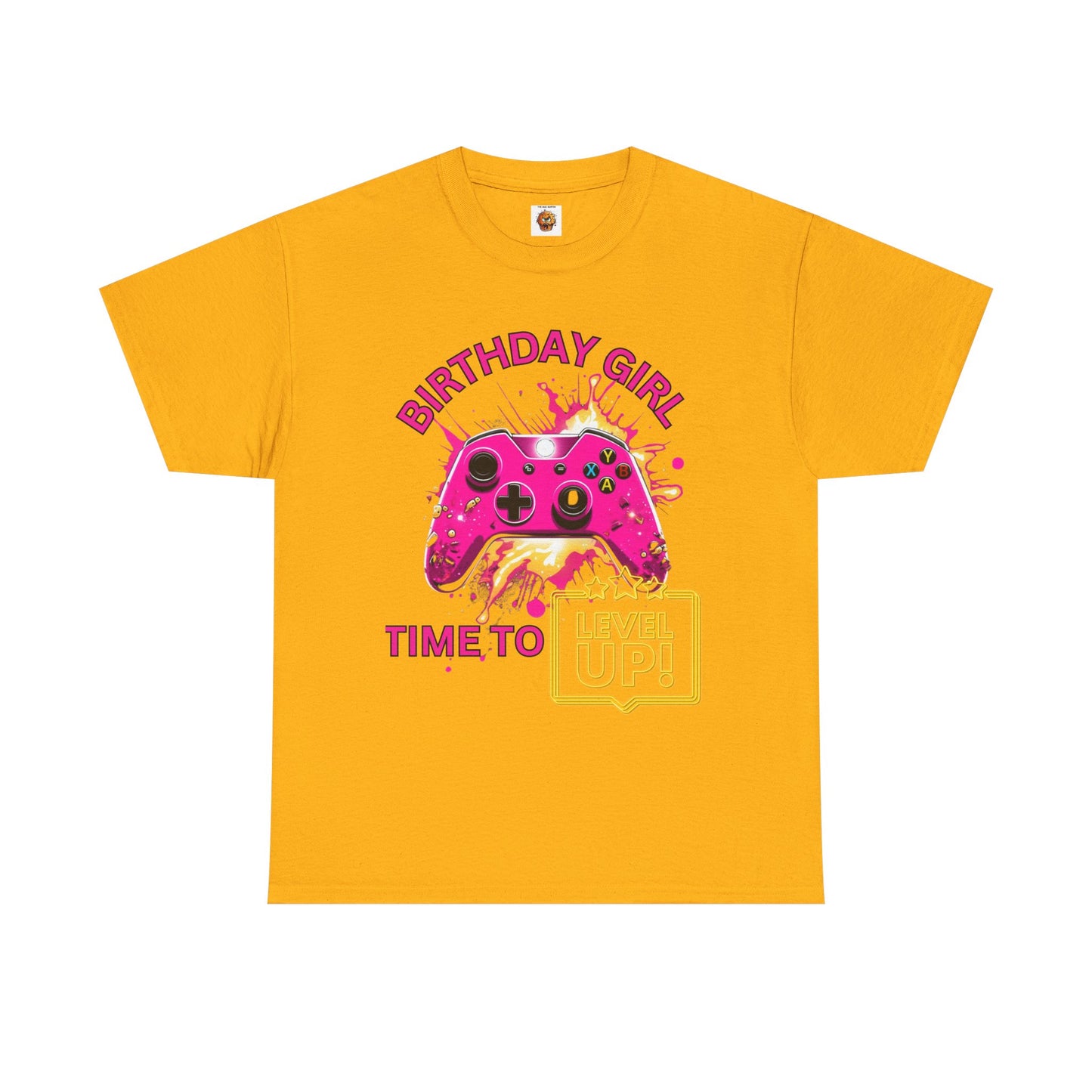 Happy Birthday Girl Gaming Tee Shirt T-Shirt - Time to Level Up, Gamer, Gaming, Video Games, Great For Gamer Girls, Women, Ladies, Geek, Nerd