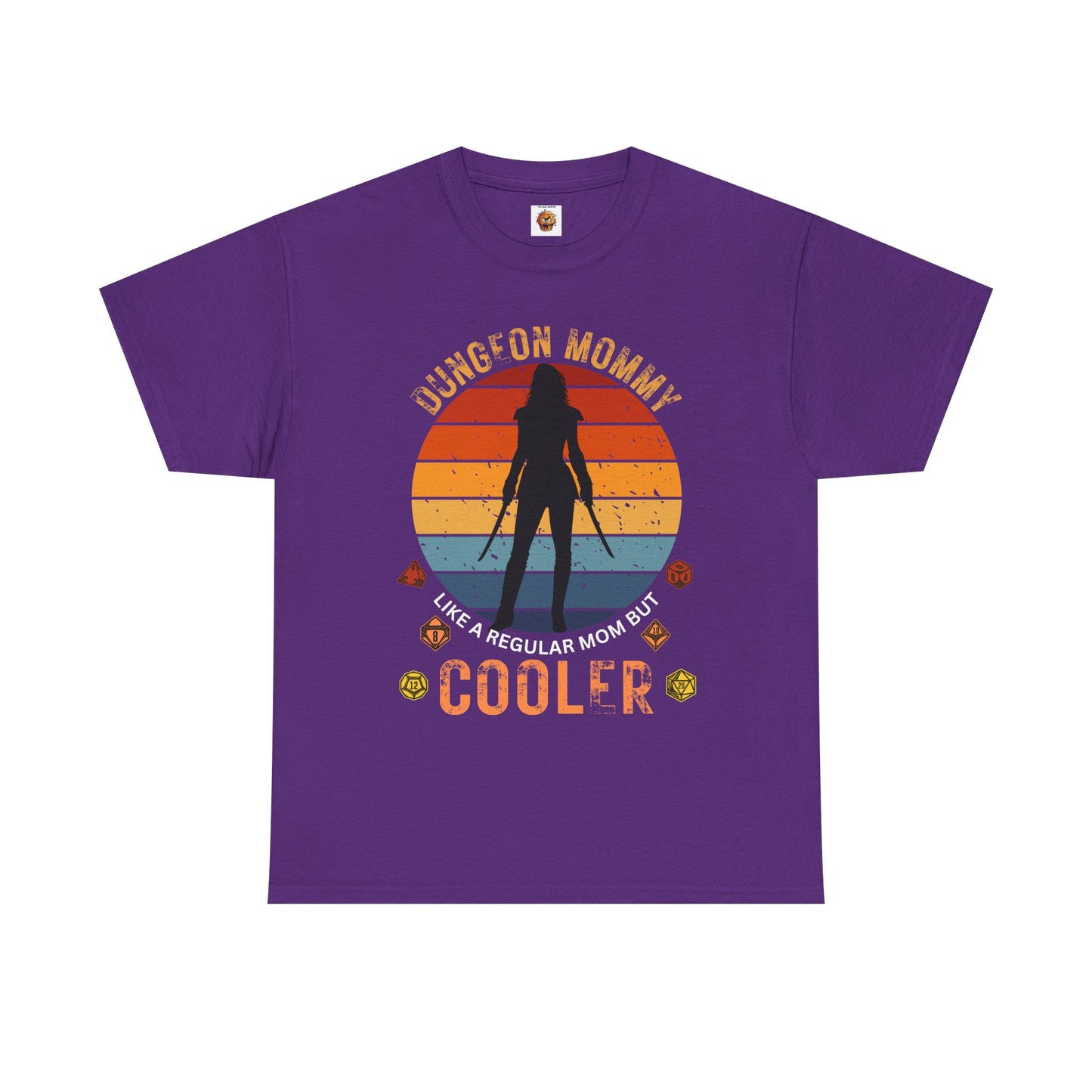 Retro Colors Dungeon Mommy Dungeons and Dragons DND Unisex Heavy Cotton Tee Shirt - RPG, TTRPG, Roleplaying, Mother's Day, Geek, Nerd
