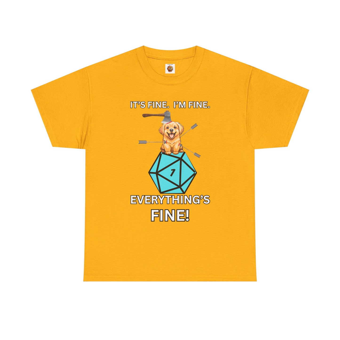 It’s Fine, I’m Fine, Everything’s Fine | Funny D&D Dog Shirt for Tabletop Gamers
