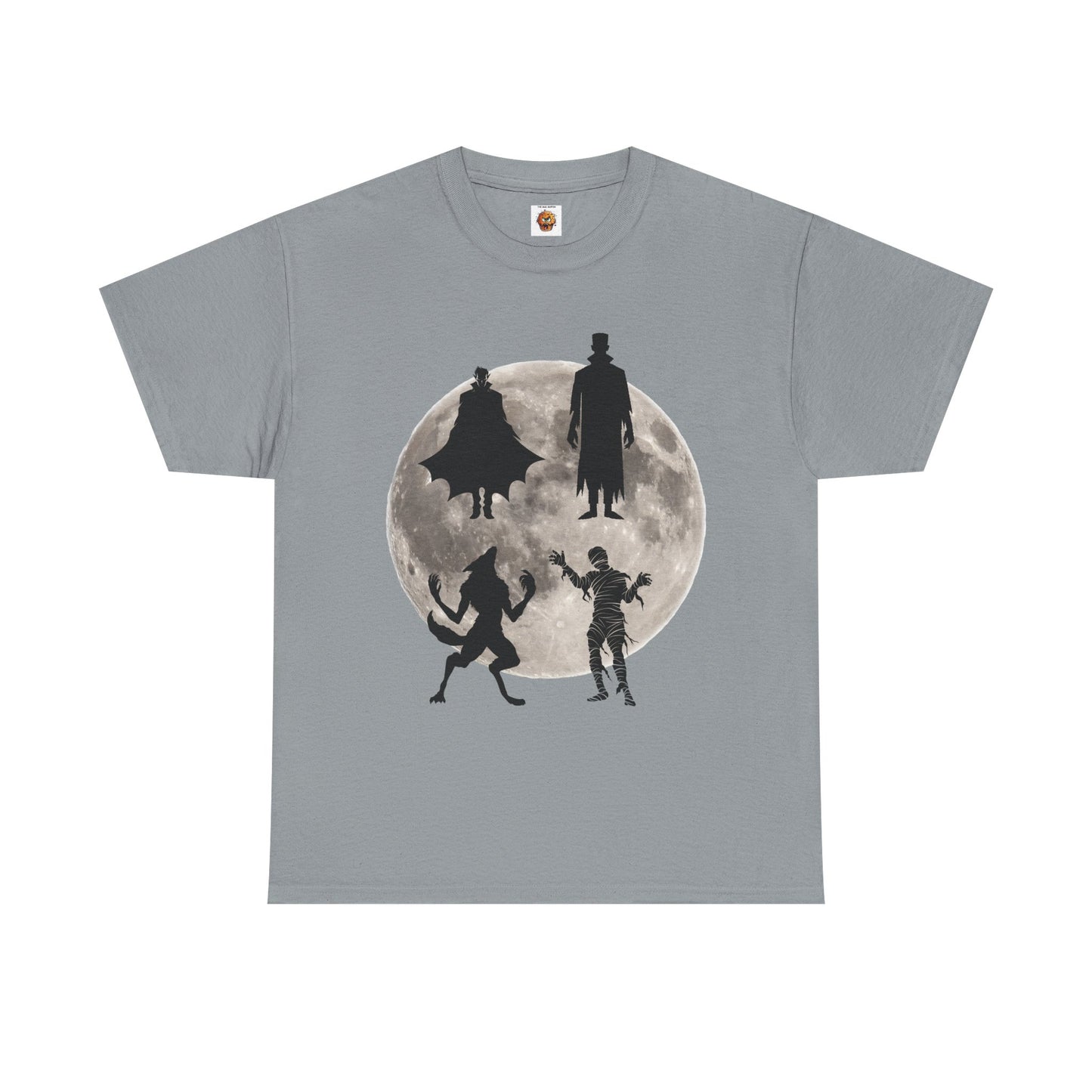 Halloween Silhouette Unisex Heavy Cotton Tee Shirt T-Shirt - Classic Movie Monsters, Horror, Scary, Retro, Vintage, Geek, Nerd