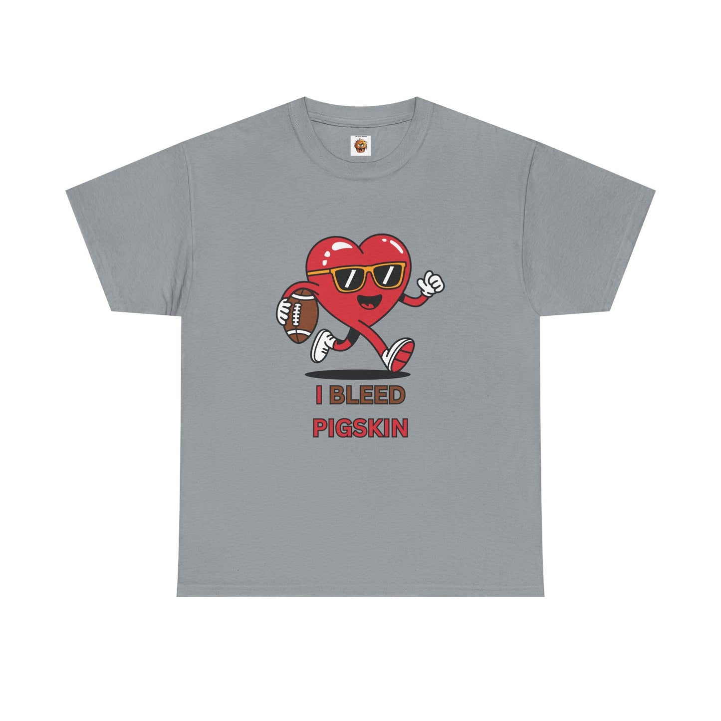 'I Bleed Pigskin' Stylish Football Heart Tee, Casual Wear, Sports Fan Gift, Unisex T-Shirt, Perfect for Game Day, Teen Apparel, Gift for Him/Her