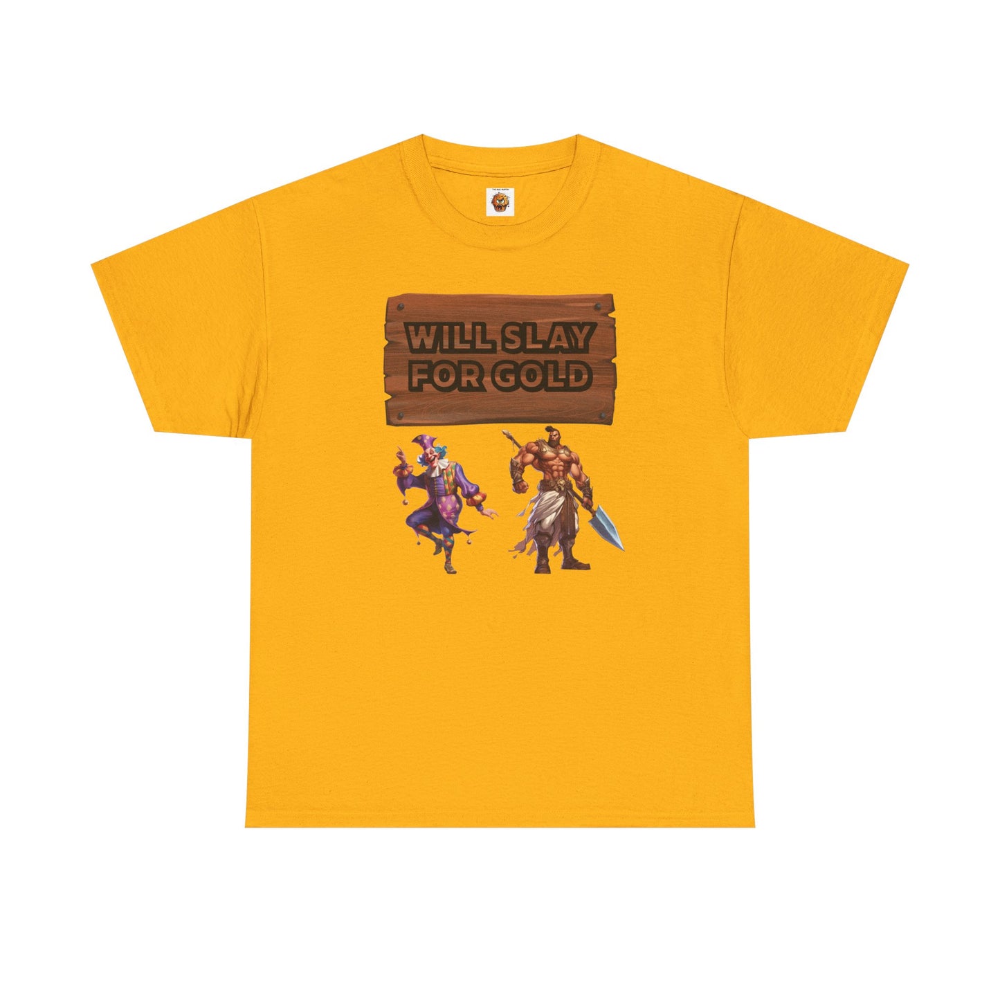 Funny Unisex Gamer Tee - "Will Slay for Gold" - Fun Gift for Gamers, Casual Wear, Birthday Tee, Gaming Night Shirt, Fantasy Apparel, DND, RPG, TTRPG, Geek, Nerd