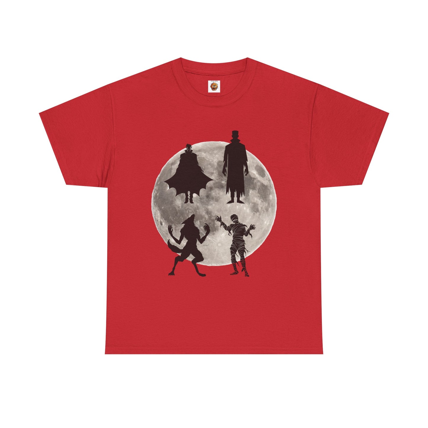 Halloween Silhouette Unisex Heavy Cotton Tee Shirt T-Shirt - Classic Movie Monsters, Horror, Scary, Retro, Vintage, Geek, Nerd