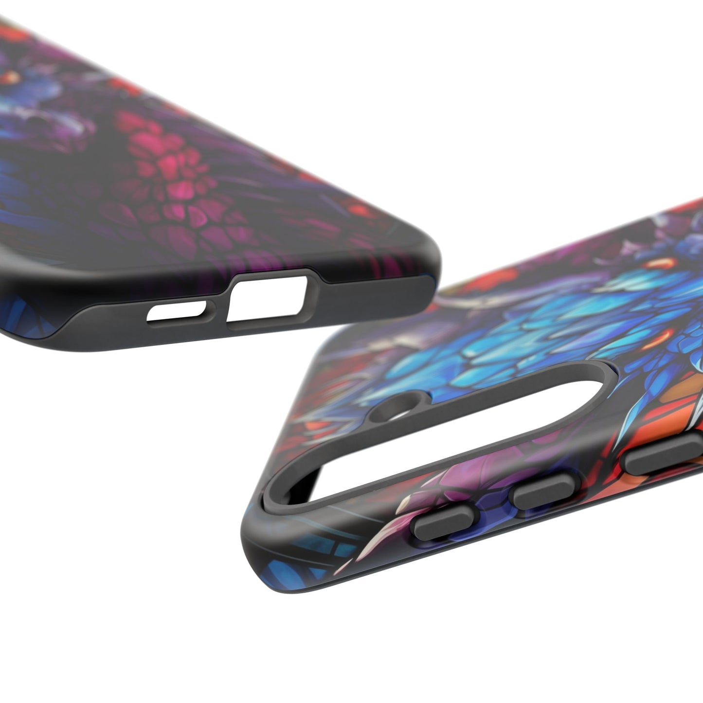 Colorful Blue Dragon Stained Glass Design Phone Case - Tough and Stylish Protection for Your Device, iPhone, Samsung, DND, Fantasy