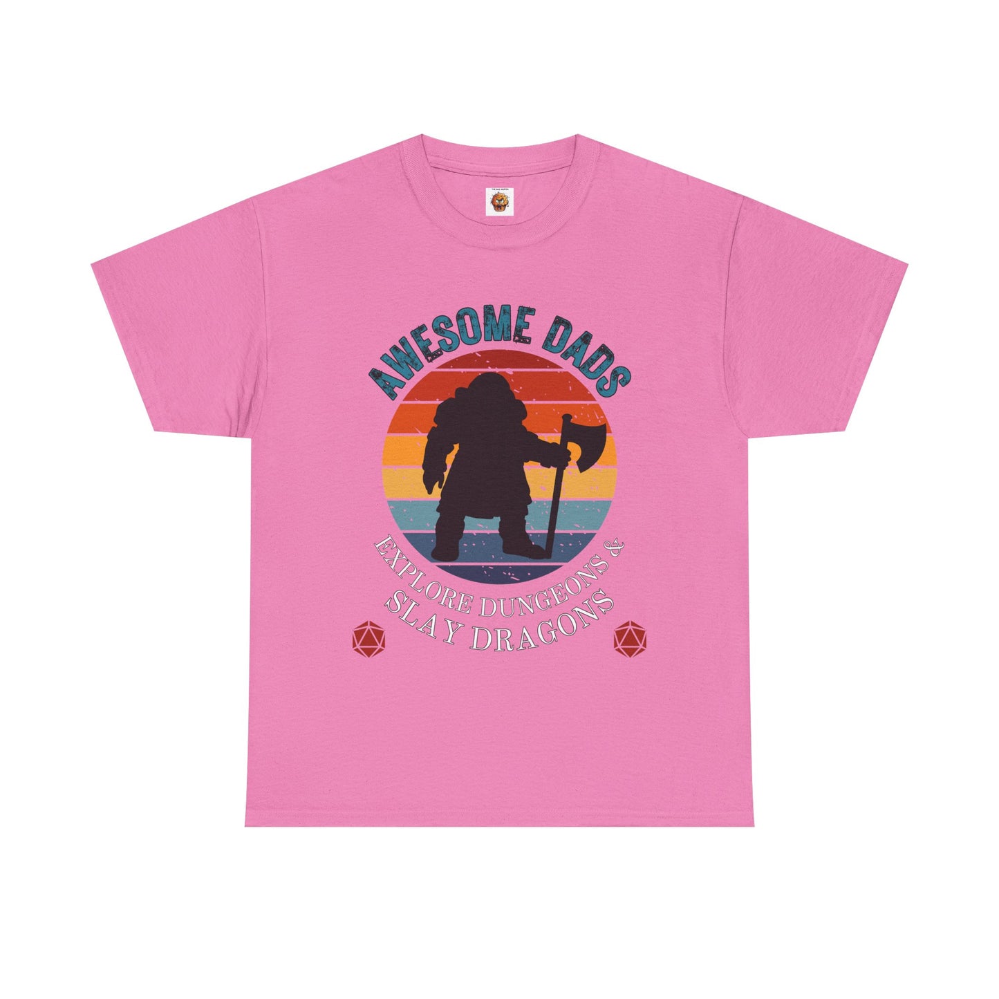 Awesome Dads Dungeons and Dragons DND Unisex Heavy Cotton Tee Shirt - Father's Day, Birthday, RPG, TTRPG, Roleplaying, Geek, Nerd