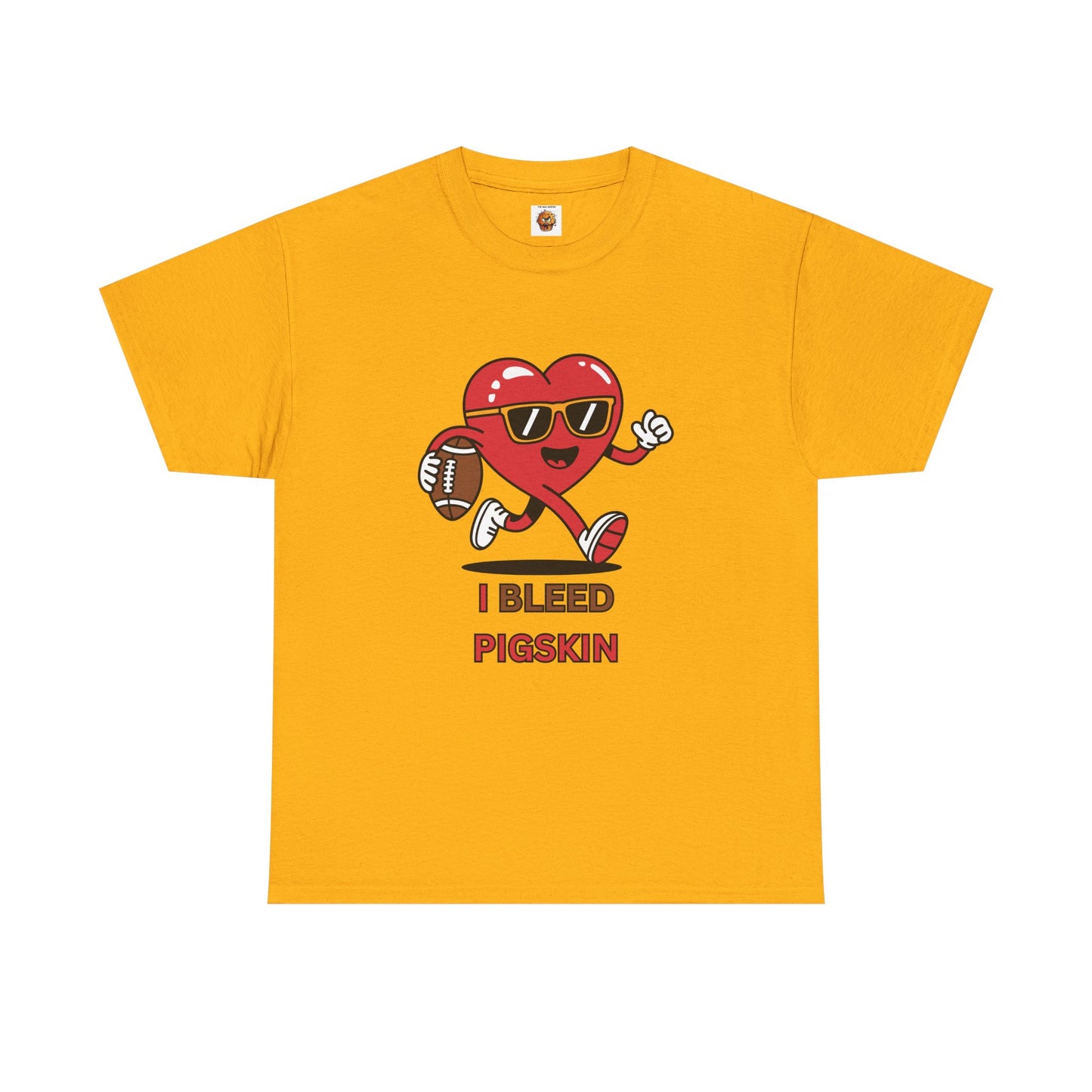 'I Bleed Pigskin' Stylish Football Heart Tee, Casual Wear, Sports Fan Gift, Unisex T-Shirt, Perfect for Game Day, Teen Apparel, Gift for Him/Her