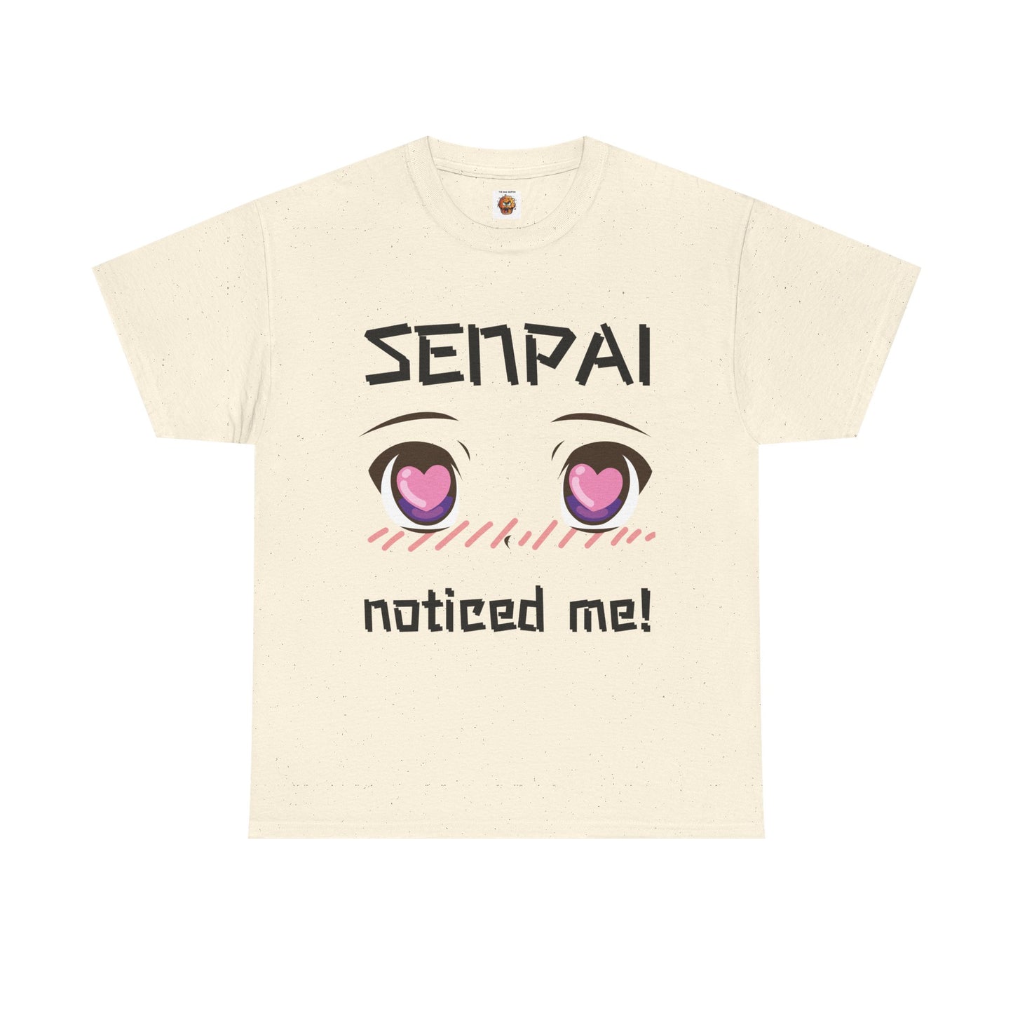 'Senpai Noticed Me' Blushing Chibi Girl Unisex Heavy Cotton Tee Shirt - Cute Anime T-Shirt for Fans, Kawaii, Geek, Nerd