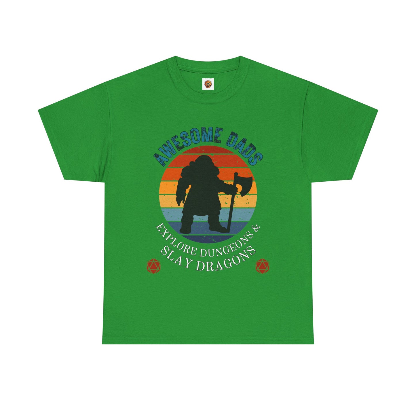 Awesome Dads Dungeons and Dragons DND Unisex Heavy Cotton Tee Shirt - Father's Day, Birthday, RPG, TTRPG, Roleplaying, Geek, Nerd