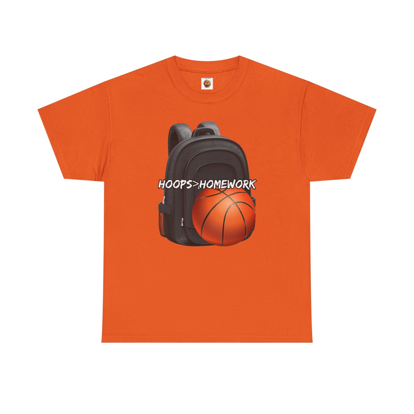 Basketball Tee: Hoops Over Homework, Unisex Cotton Shirt for Sports Lovers, Perfect for Students, Birthday Gift, Game Day Wear