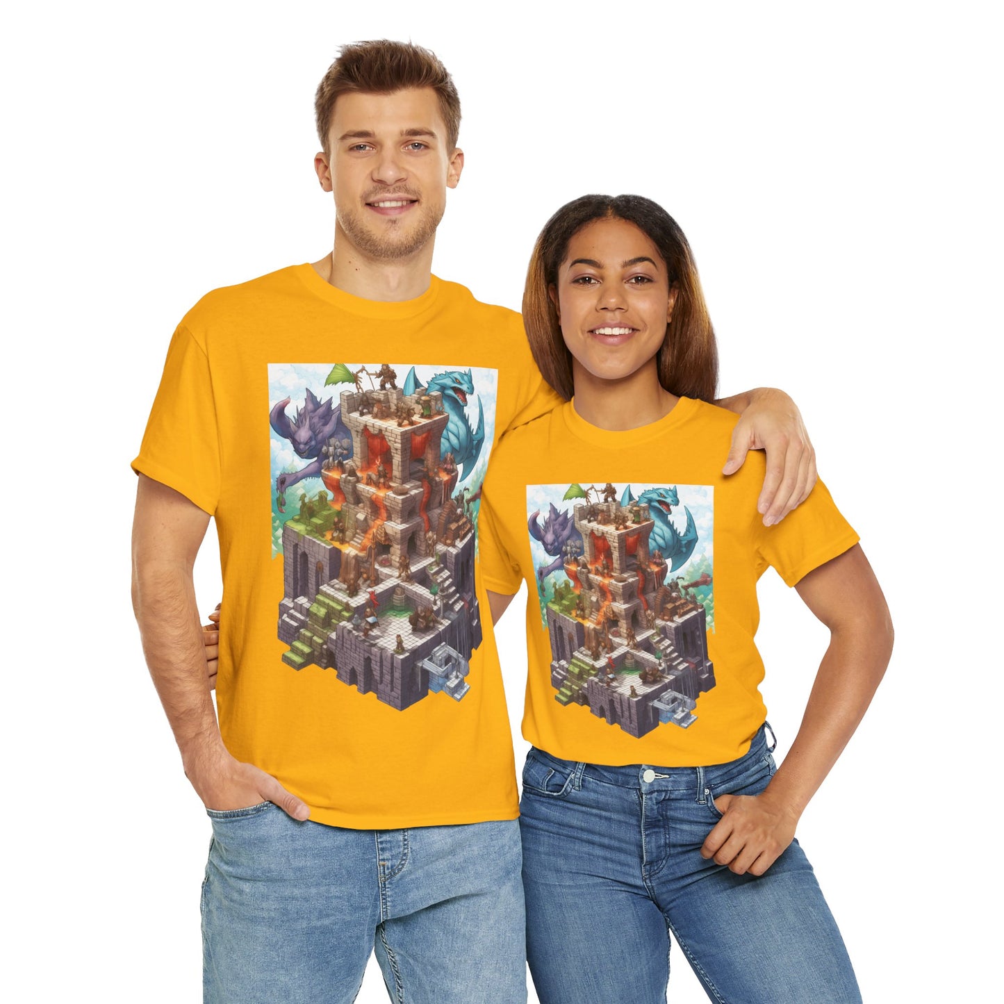 Dungeons and Isometric Dragons Fantasy Adventure Unisex Heavy Cotton Tee, Video Game Shirt, Graphic Tee, Gamer Gift, Casual Wear, Unique T-Shirt, DND, RPG, TTRPG, Geek, Nerd