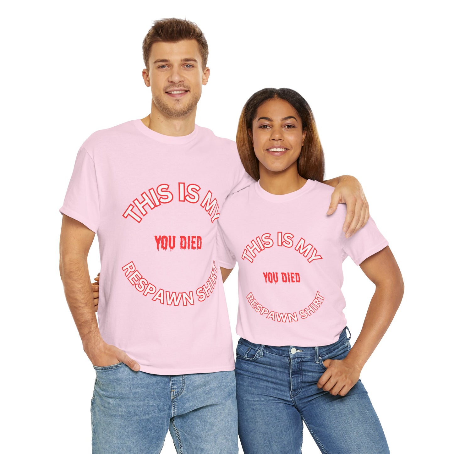 Funny Gaming Unisex Heavy Cotton Graphic T-Shirt - 'This Is My Respawn Shirt', You Died, Video Game, Gamer, Gaming, Geek, Nerd, PC, Console
