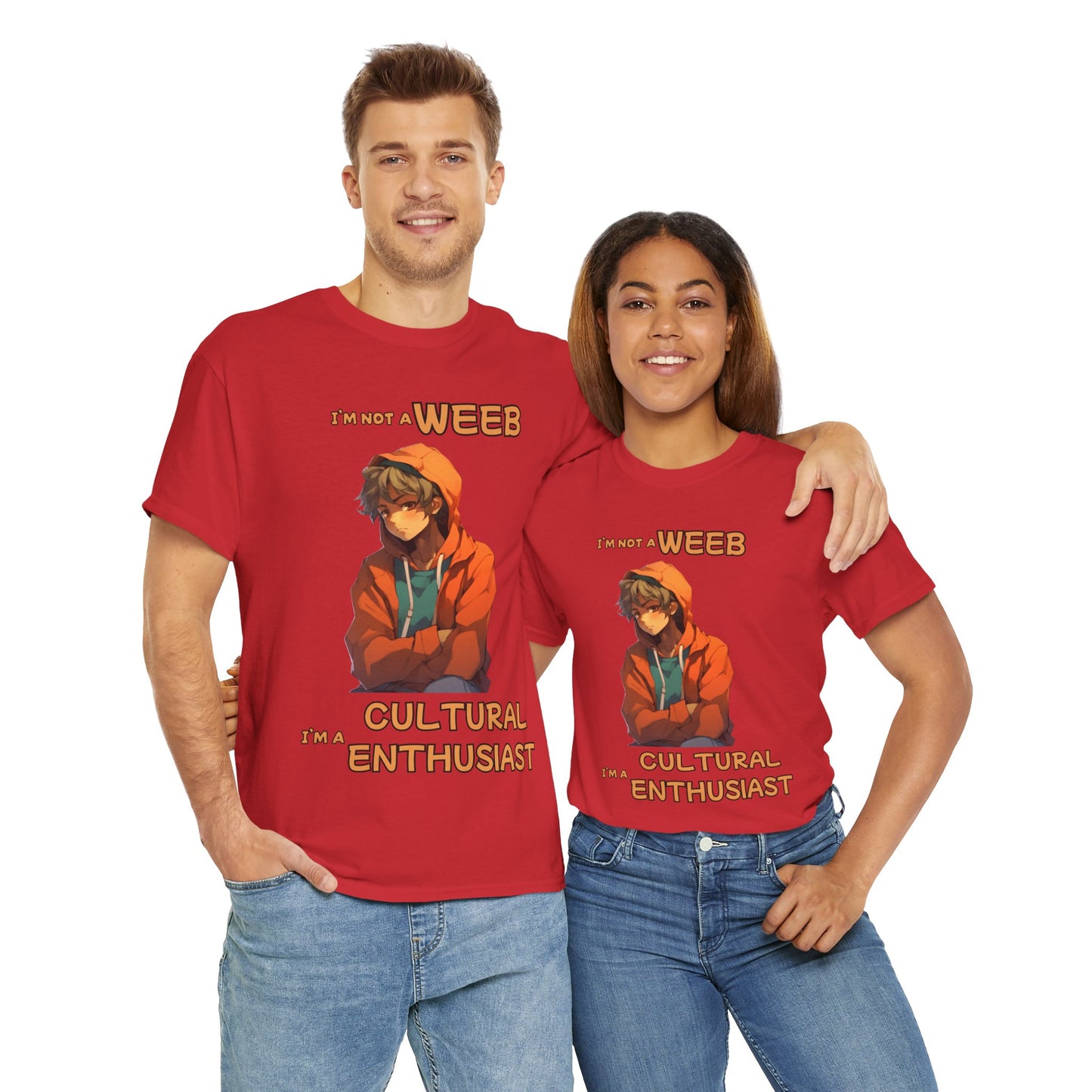 Cultural Enthusiast Unisex Heavy Cotton Tee Shirt - I'm Not a Weeb Graphic T-Shirt, Shonen Anime, Geek, Nerd