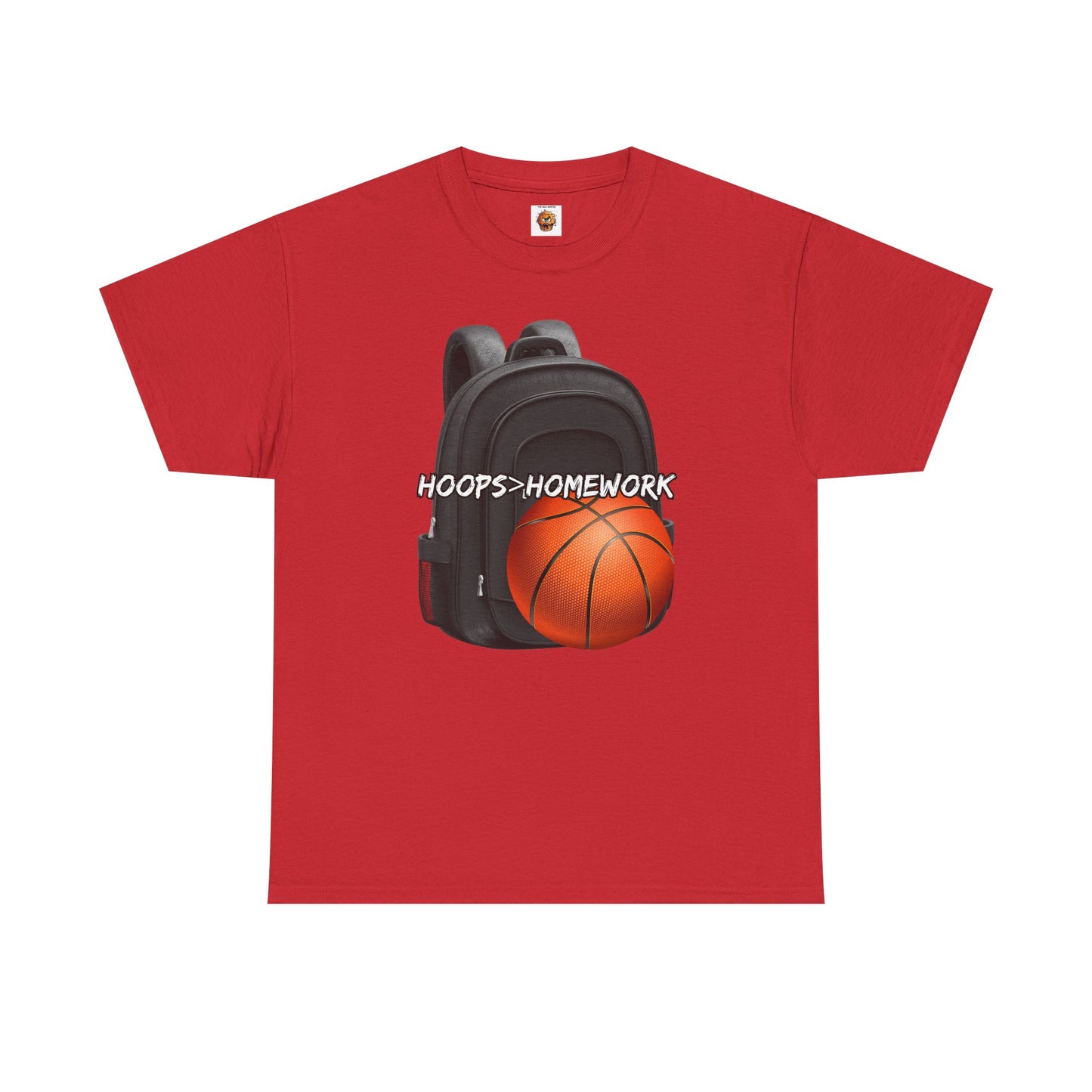 Basketball Tee: Hoops Over Homework, Unisex Cotton Shirt for Sports Lovers, Perfect for Students, Birthday Gift, Game Day Wear