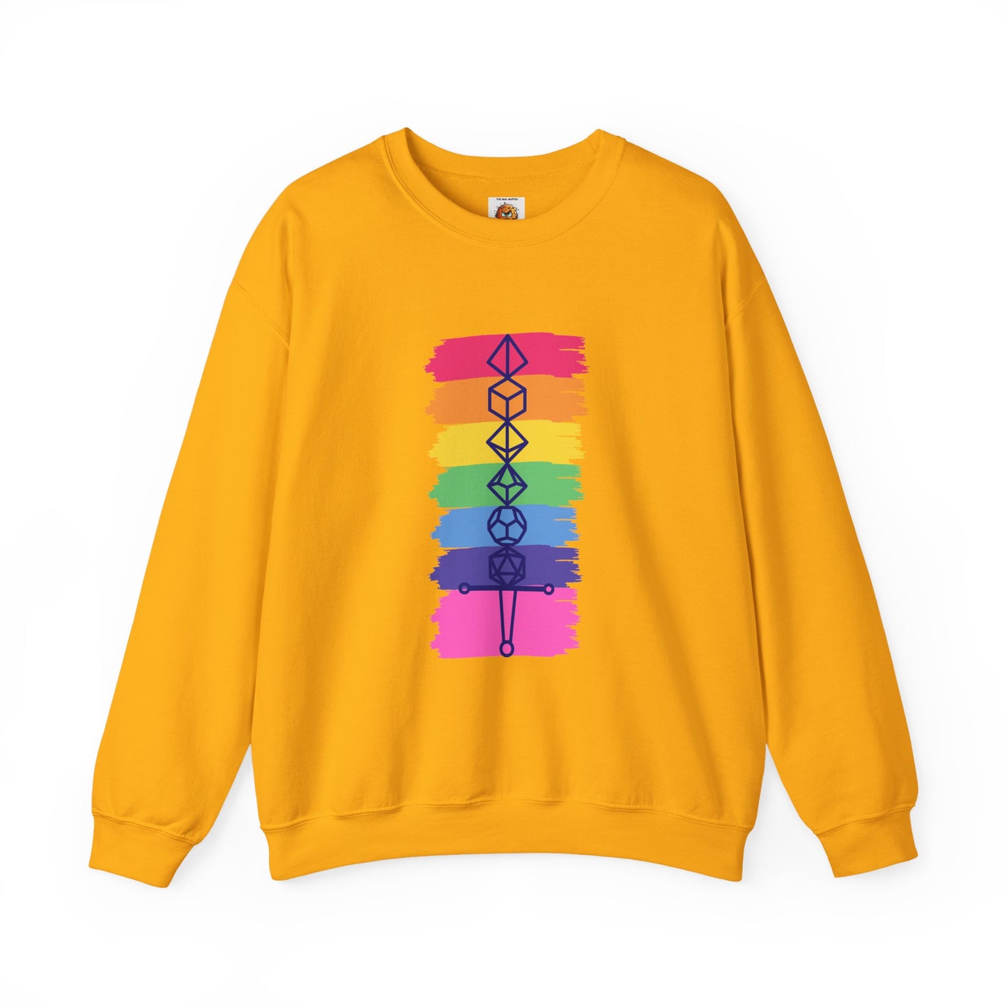 Safe Space Pride Month Rainbow Sword Dungeons and Dragons DND Unisex Heavy Blend Sweatshirt T-Shirt - RPG, TTRPG, Roleplaying, Geek, Nerd
