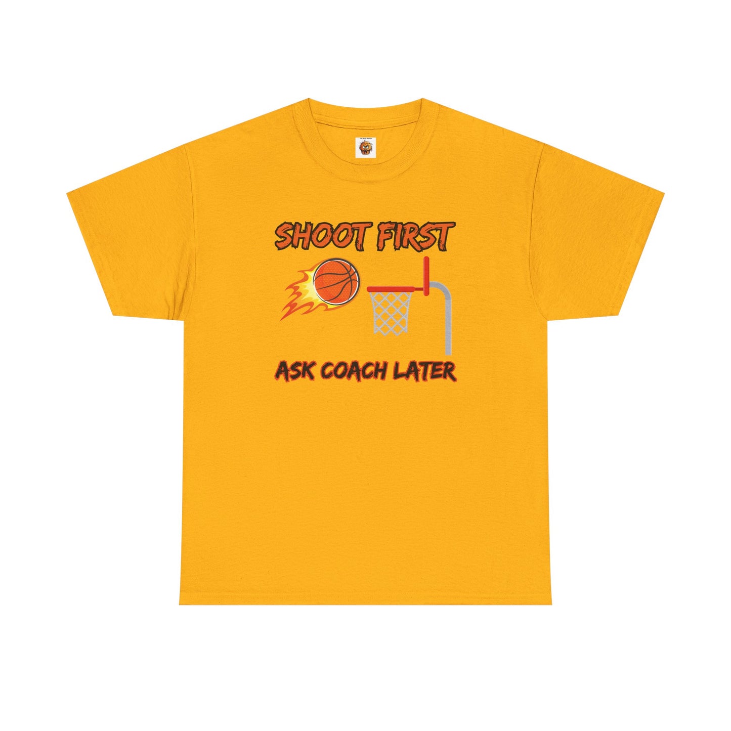 'Shoot First Ask Coach Later' Shirt Basketball Motivational T-Shirt - Unisex Athletic Tee,, Sportswear, Gift for Players