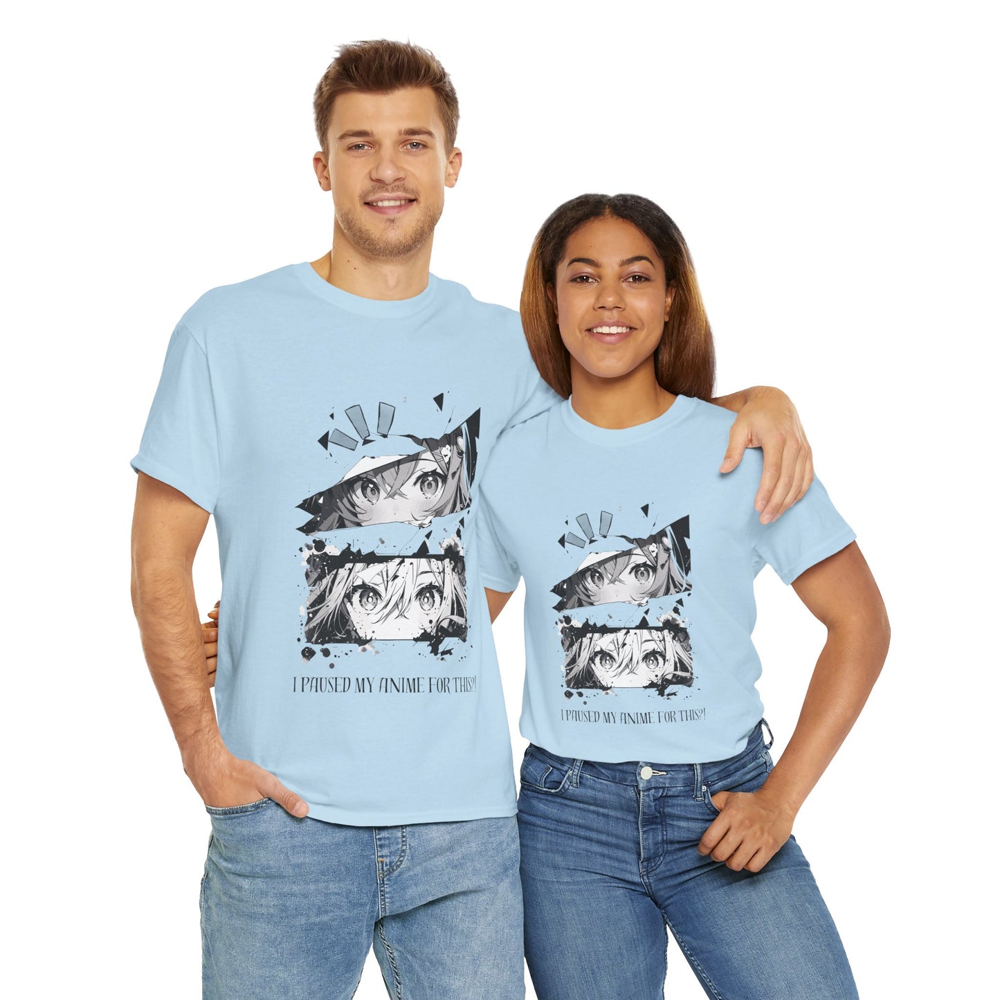 Anime Lover Unisex Heavy Cotton Tee Shirt TY-Shirt - "I Paused My Anime For This!" - Cute, Kawaii, Girl, Geek, Nerd