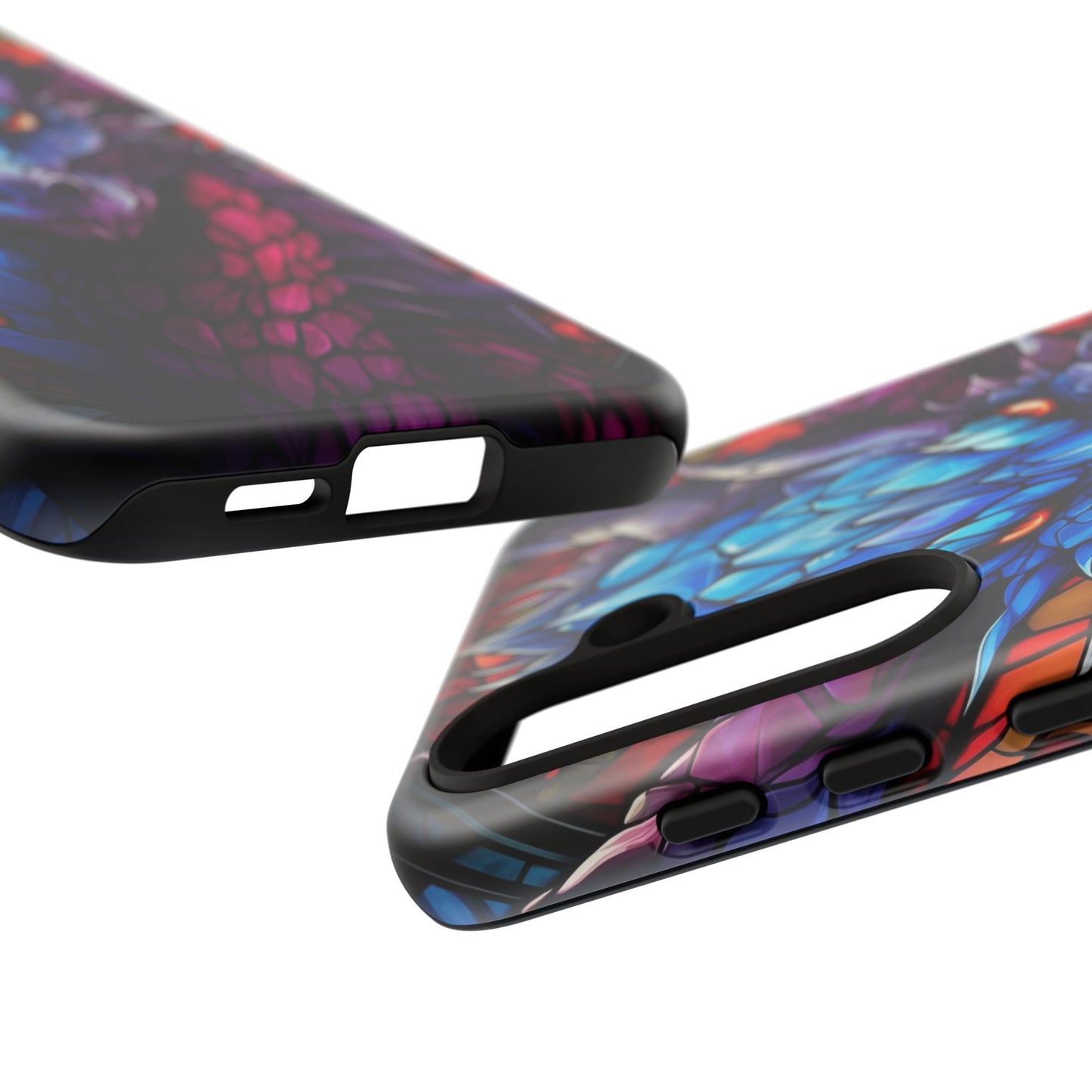 Colorful Blue Dragon Stained Glass Design Phone Case - Tough and Stylish Protection for Your Device, iPhone, Samsung, DND, Fantasy