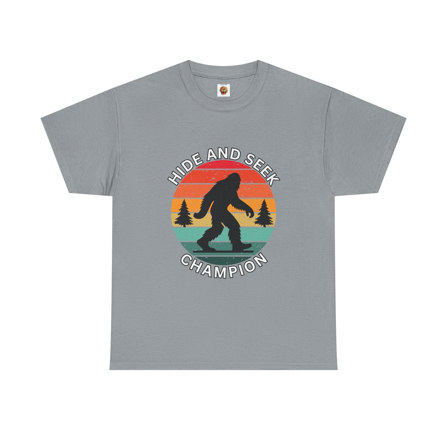Funny Bigfoot Sasquatch Hide and Seek Champion Tee, Fun Graphic T-Shirt for Nature Lovers, Gift for Outdoorsy Friends, Unisex Casual Top, Adventure Apparel, Cryptid, Geek, Nerd
