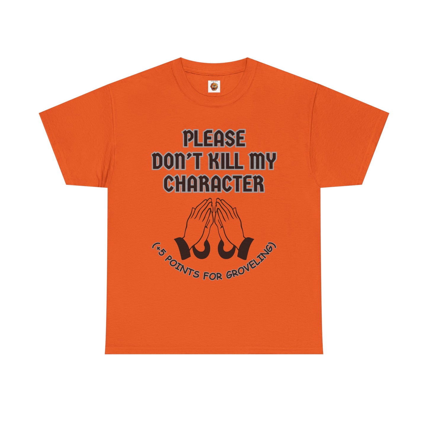"Please Don't Kill My Character" Dungeons and Dragons DND Unisex Heavy Cotton Tee Shirt T-Shirt - RPG, TTRPG, Roleplaying, Geek, Nerd