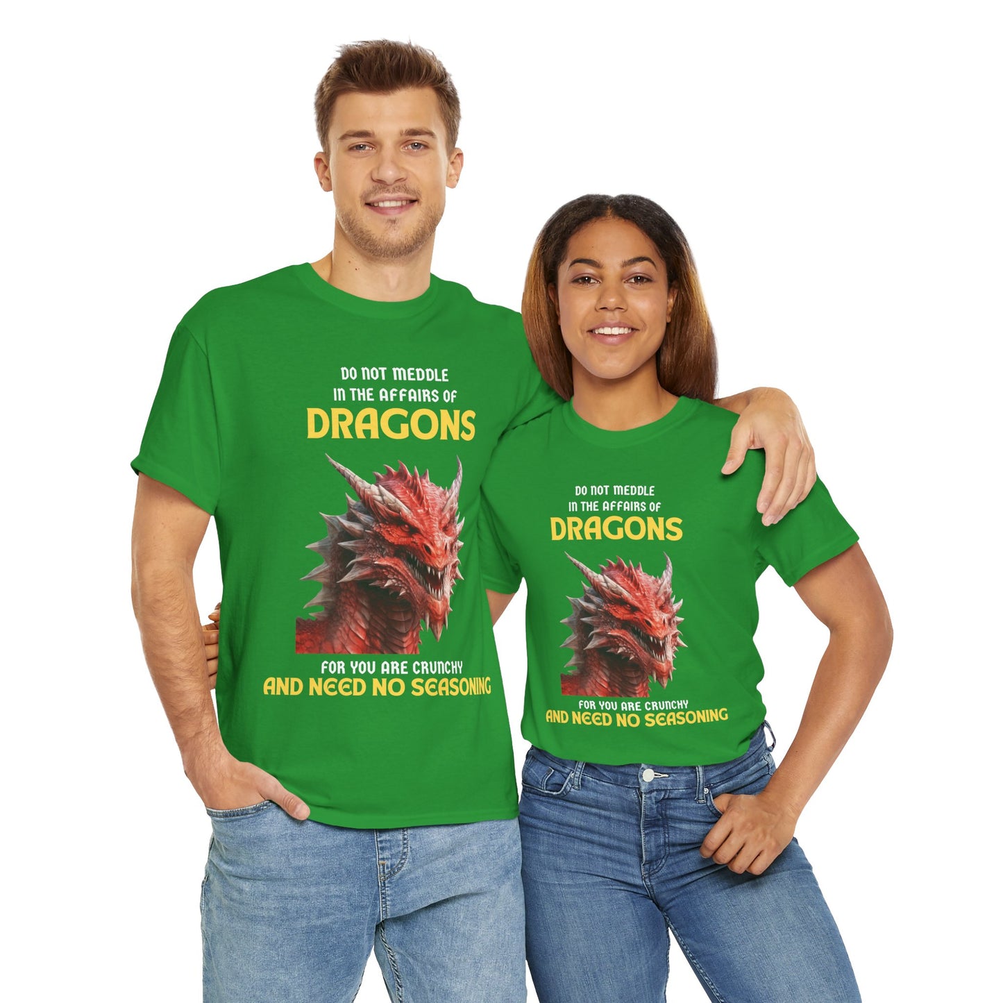 Do Not Meddle With Dragons Dungeons and Dragons DND Heavy Cotton Tee Shirt T-Shirt - RPG, TTRPG, Roleplaying, Geek, Nerd