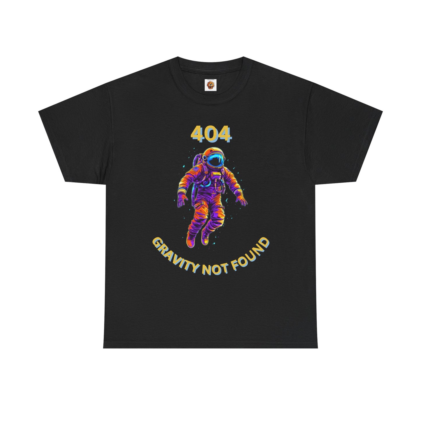 Sci-Fi Space Exploration Cosmic Humor Unisex Heavy Cotton Tee Shirt - '404 Gravity Not Found' Design, Astronaut, Geek, Nerd