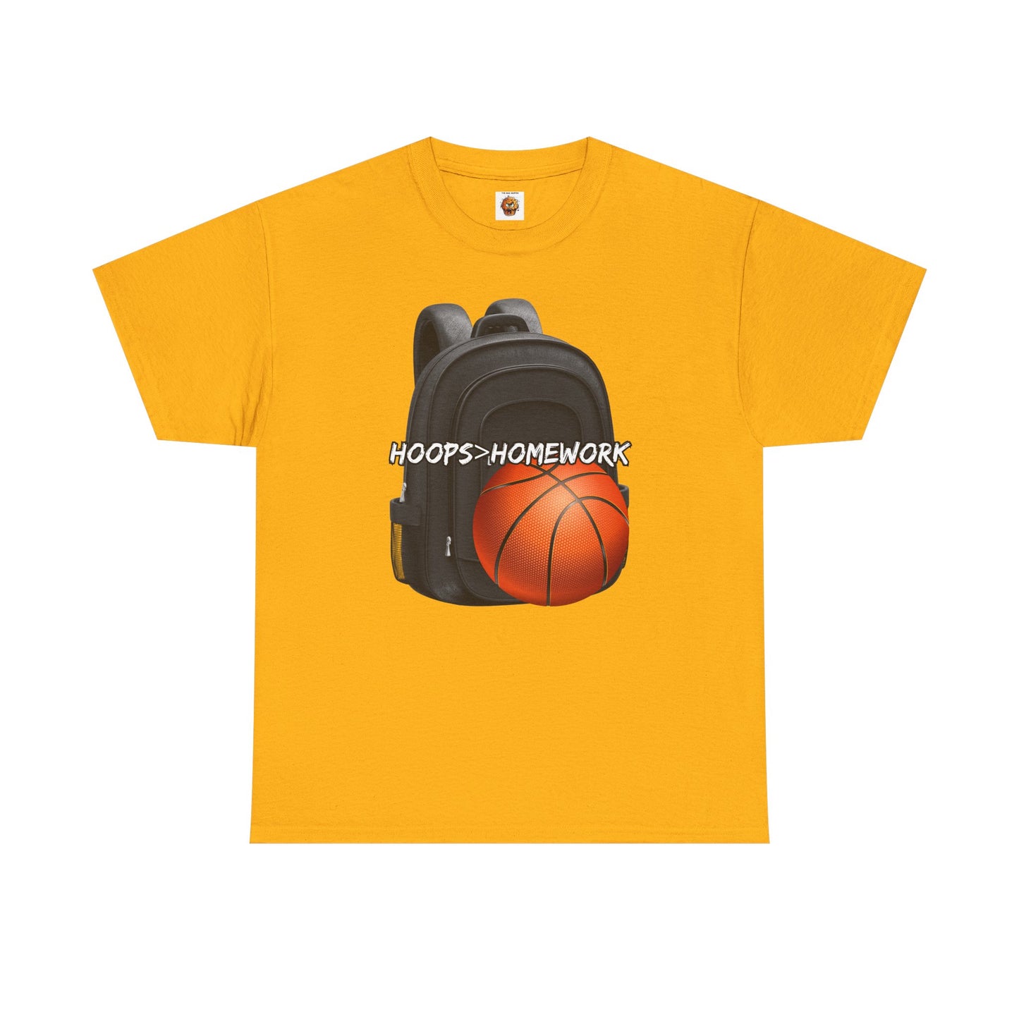 Basketball Tee: Hoops Over Homework, Unisex Cotton Shirt for Sports Lovers, Perfect for Students, Birthday Gift, Game Day Wear