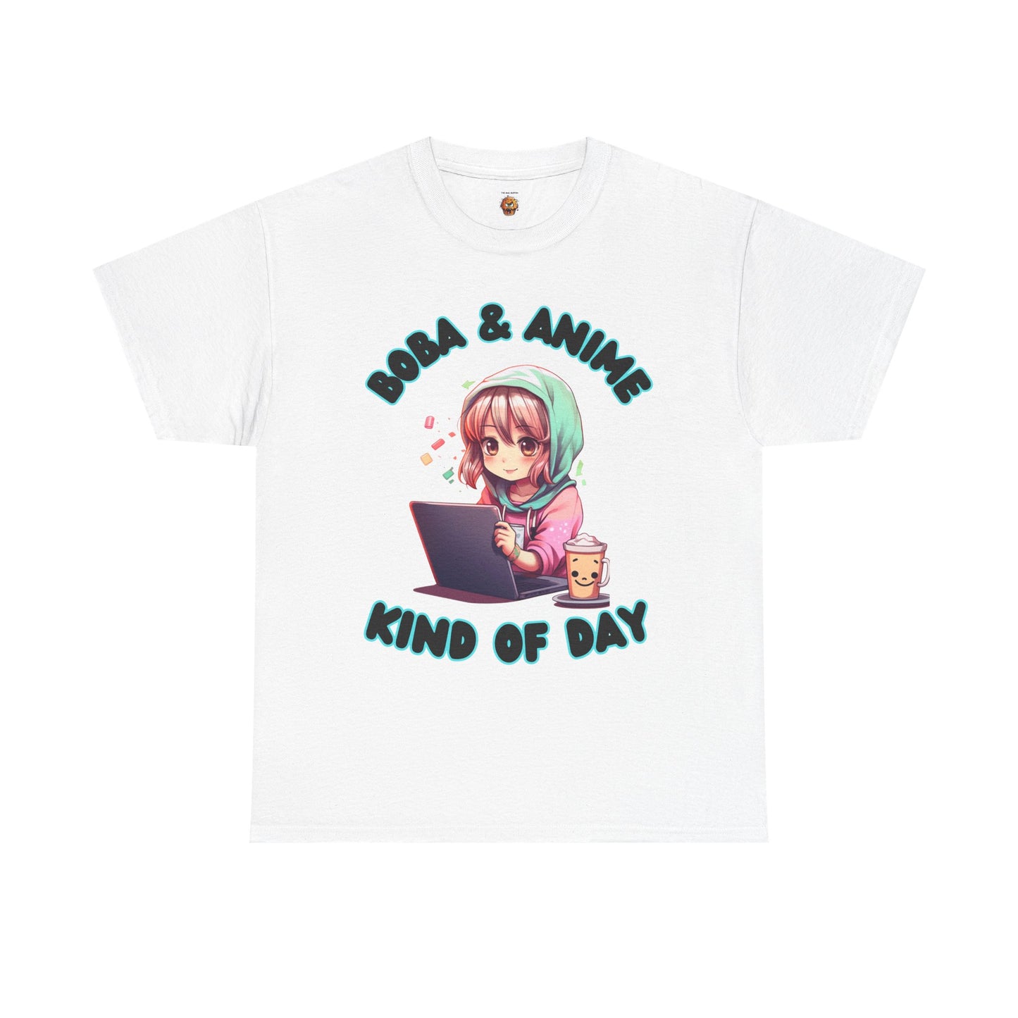 Cute Kawaii Chibi Girl Boba & Anime Unisex Heavy Cotton Tee Shirt T-Shirt - Perfect for Relaxing Days, Weeb, Otaku, Geek, Nerd